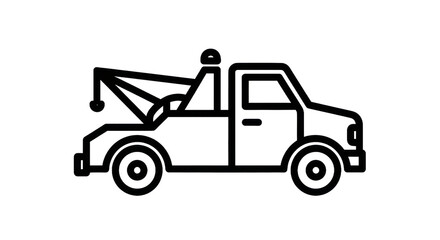 Tow truck outline illustration