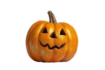 a carved pumpkin with a face on it