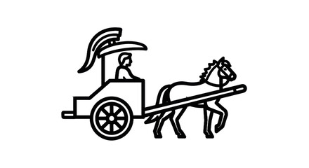 Vintage horse drawn carriage outline