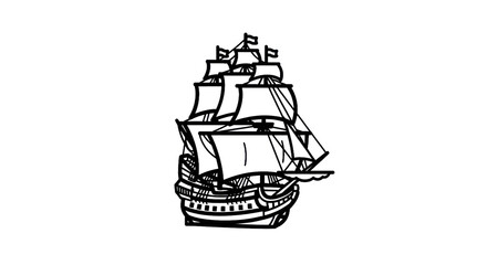 Vintage ship illustration