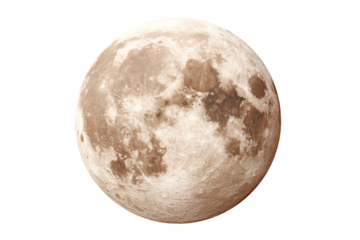 a large moon with a plane flying by it