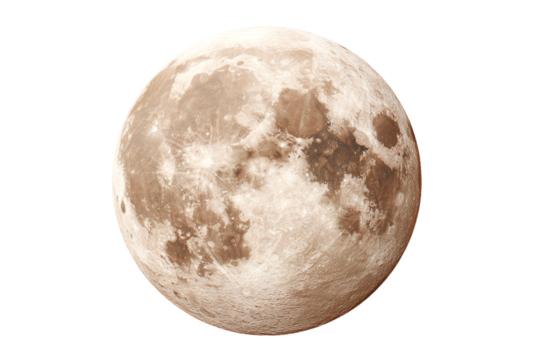 a large moon with a plane flying by it