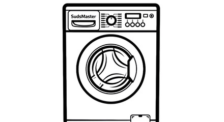 Washing machine outline illustration