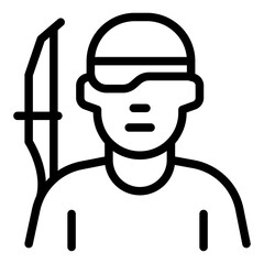 Blind Archery Support Line Icon of Paralympic Sports Icon Set