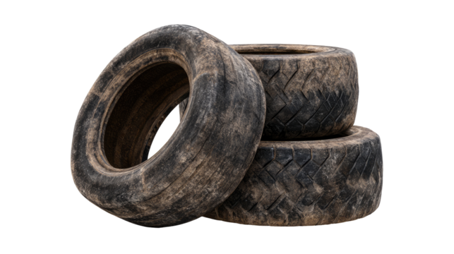 Three dirty tires stacked (1)