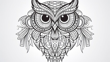 Ornate owl design illustration