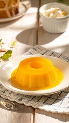 Golden dessert on a plate