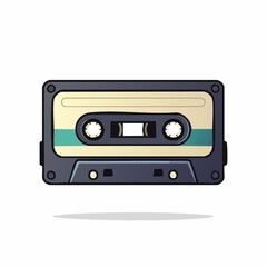 Vintage cassette tape icon isolated on white background, a nostalgic symbol of classic audio