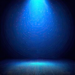 Dark blue stage with spotlight