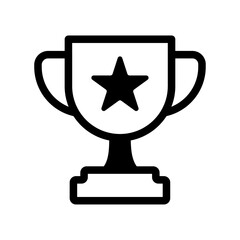 Classic Champion Cup Line Icon of Trophy & Medal Icon Set