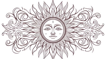 Ornate sun design