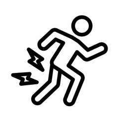 Ankle Sprain Line Icon of Sports Injuries Icon Set