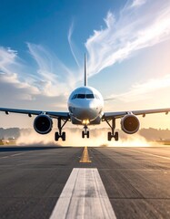 Obraz premium Airplane taking off from the airport.