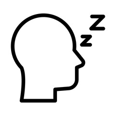 Sleep Head Line Icon of Sleep & Recovery Icon Set