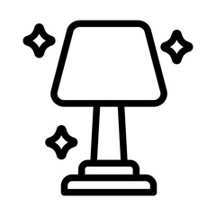 Night Lamp Line Icon of Sleep & Recovery Icon Set