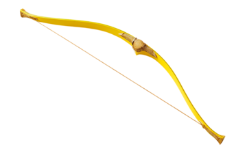 a bow and arrow with a wooden handle