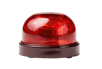 Close-up of a round, red warning light