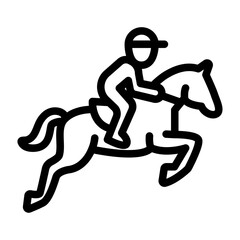 Horse Racing Line Icon of Equestrian Sports Icon Set