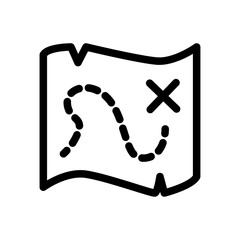 Treasure Map Line Icon of Action-Adventure Games Icon Set