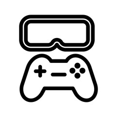 AR Glasses Controller Line Icon of Augmented Reality Games Icon Set