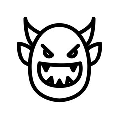 Monster Enemy Line Icon of Action-Adventure Games Icon Set