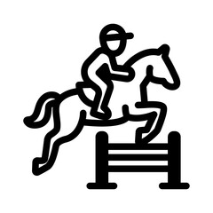 Competitive Jumping Line Icon of Equestrian Sports Icon Set