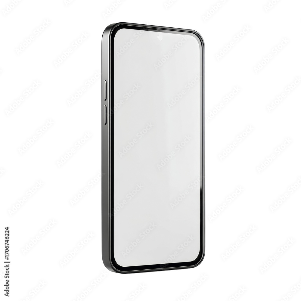 Aufkleber sleek cellphone device illustration with pristine screen on an isolated transparent backdrop