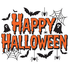 Happy halloween pumpkin art vector illustration	