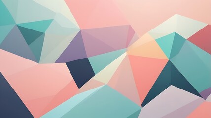 Abstract geometric pastel landscape with soft lighting