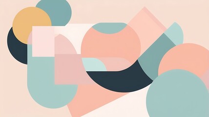 Abstract geometric shapes in pastel colors