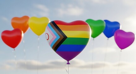 Pride Heart Balloons Celebrating Diversity and Inclusion.