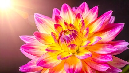 Vibrant dahlia in a close-up