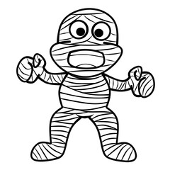 Line illustration mummy