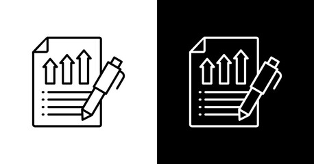 Planning White Icon Set Design