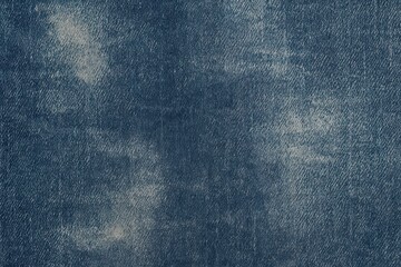 Distressed denim blue texture with worn fabric patterns and vintage fading creating casual fashion background for clothing brand design