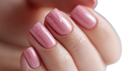Close-up of manicured hands with light pink nails (4)