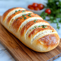 Freshly baked artisan bread bakery kitchen food photography warm atmosphere close-up view culinary delight