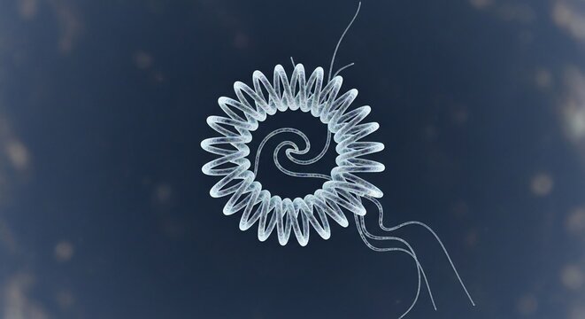 Abstract microscopic spiral organism illustration for science or medicine