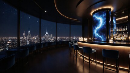exclusive rooftop bar offering stunning panoramic city views and sophisticated nightlife experience | nightlife, cityscape, luxury, travel, entertainment theme