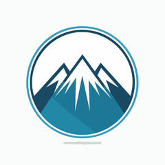 Mountain and tree icon set, summer beach sea nature travel illustration, vector graphic design element