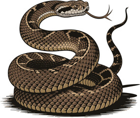 Rattlesnake Vector Illustration on White
