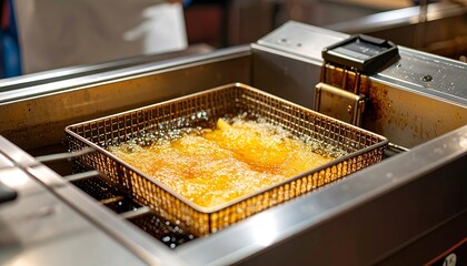 Fried food in a commercial fryer