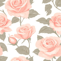 Floral or leaf pattern background suitable for wallpaper, fabric, or decorative design. Soft colors and natural style, ideal for digital and print use.