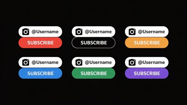 Promote your social media with these vibrant subscribe buttons!