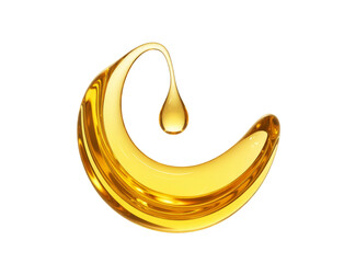 golden oil drop on white background