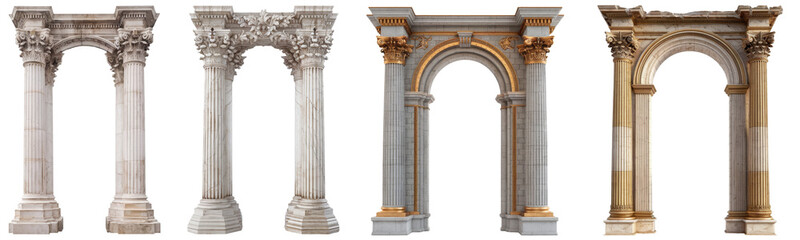 arches collection, architectural structures, isolated on white background.