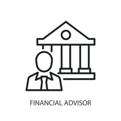 Financial advisor thin line vector icons.