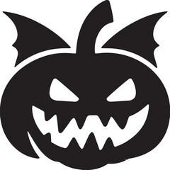 Halloween Jack-o'-Lantern with Bat Wings Icon