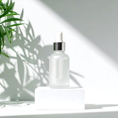 Frosted bottle, sunlit shadows