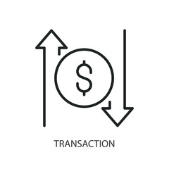 Transaction thin line vector icons.